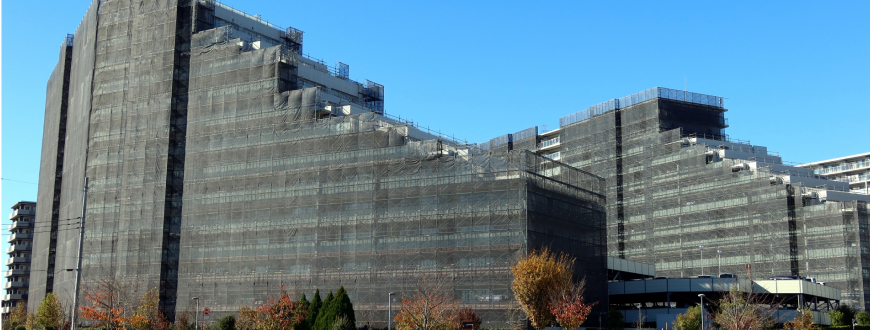 マンション大規模工事の様子